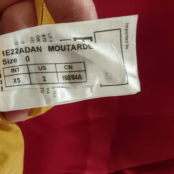 ba&sh Mustard Mini Dress with Short Sleeves 0185 - Picture 8 of 15